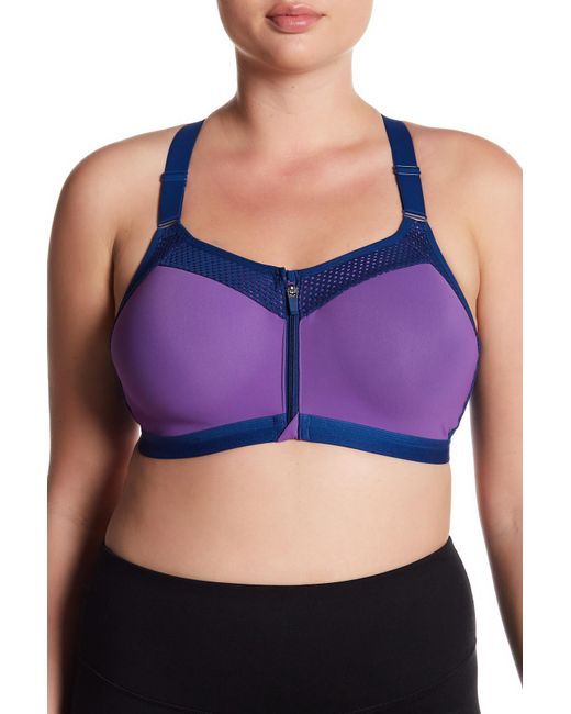 Wacoal Zip Front Underwire Sports Bra (cg Cups) in Blue Lyst