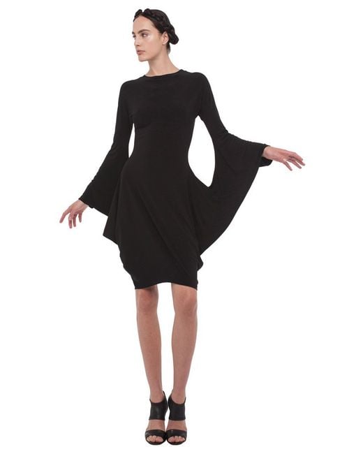 Norma kamali Modern Sculpture Dress in Black | Lyst