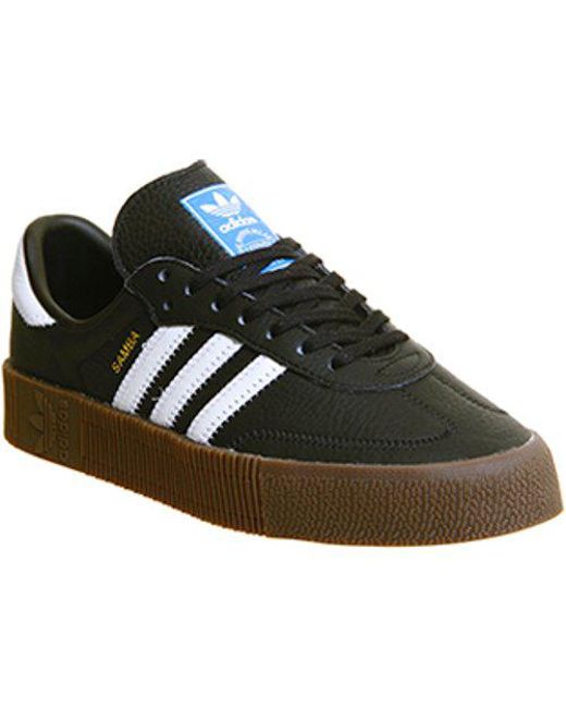 Lyst Adidas Samba Rose In Black Adidas Black Samba Rose Lyst