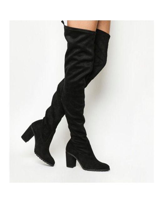 Lyst Office Ka Pow Block Heel Over The Knee Boots In Black Office Black Ka Pow Block Heel Over The Knee Boots Lyst