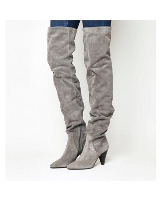 Lyst Office Kone Slouch Over The Knee Boots In Gray Office Gray Kone Slouch Over The Knee Boots Lyst