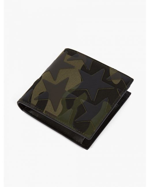 Valentino Camustar Leather And Canvas Billfold Wallet in Green for Men | Lyst