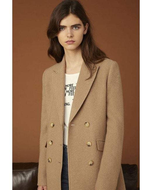 Lyst - ALEXACHUNG Double Breasted Tailored Coat Camel in ...