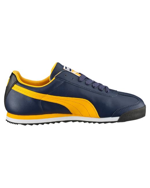 Puma Roma Men's Sneakers in Yellow for Men (peacoat-gold fusion-black ...