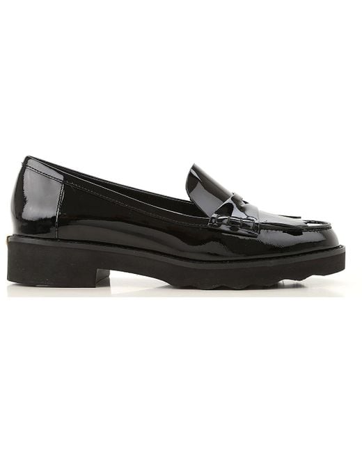 Michael Kors Leather Loafers For Women in Black - Lyst