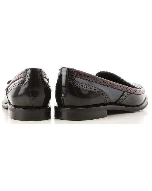 Tod&#39;s Leather Loafers For Women On Sale in Black - Lyst