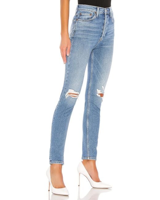 RE/DONE Cotton Ultra High Rise Jean in Blue - Lyst