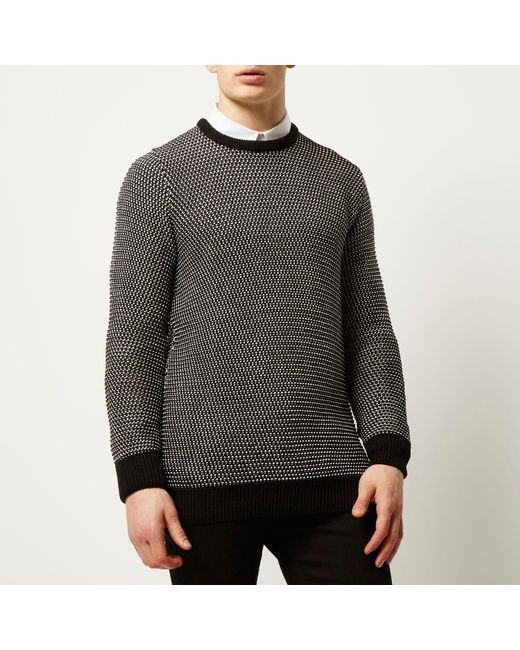 Grey Men Zip River Island Jumper Grey Men Zip River Island Jumper