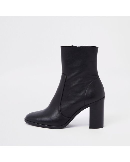 Lyst River Island Leather Ankle Boots In Black 1664