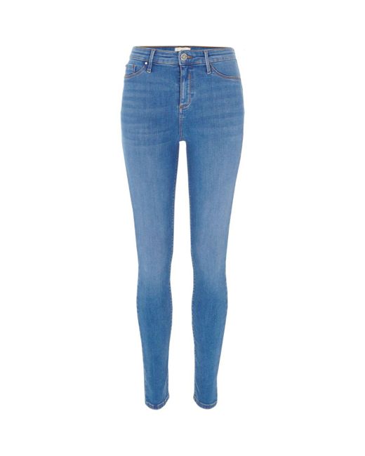 bright blue molly mid rise jeggings