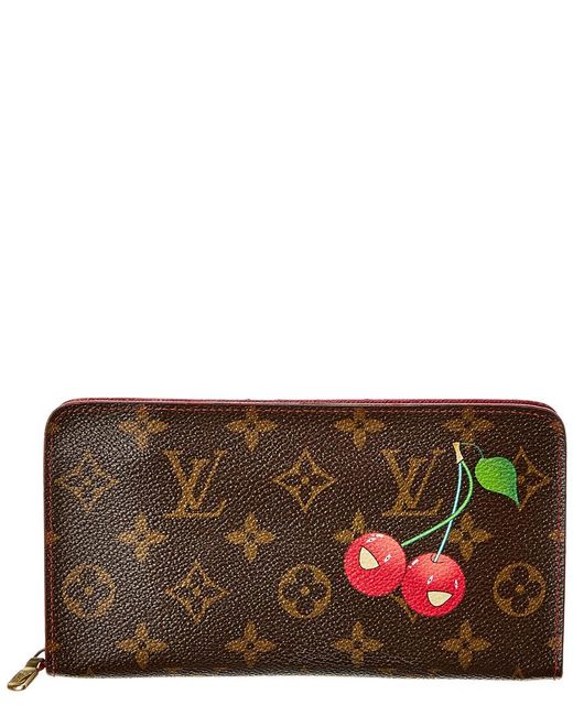 Louis Vuitton Limited Edition Takashi Murakami Cherry Blossom Monogram Canvas Zippy Wallet in ...