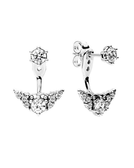 Lyst - PANDORA Silver Fairytale Tiara Stud Earrings in Metallic