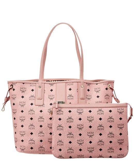 MCM Medium Liz Reversible Visetos Tote in Pink Save 2 Lyst