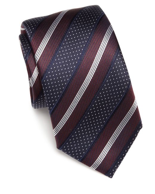 Saks fifth avenue Striped Silk Tie in Blue for Men | Lyst