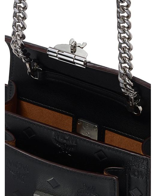 MCM Extra Mini Patricia Monogram Leather Belt Bag in Black - Lyst