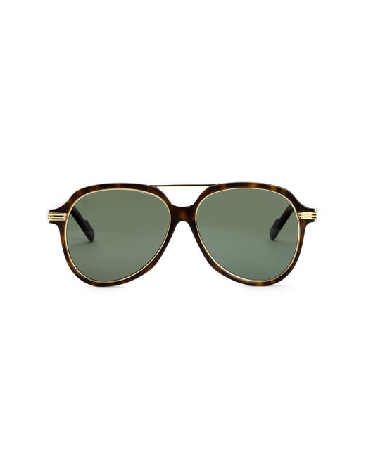 Cartier 57mm Avana Round Sunglasses in Brown for Men - Lyst