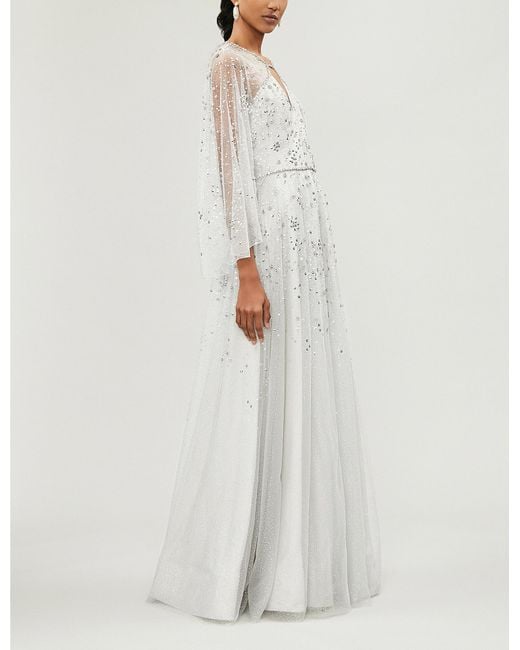 Lyst Jenny Packham Windemere Embellished Tulle Gown In White Jenny Packham White Windemere Embellished Tulle Gown Lyst