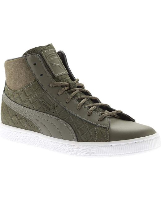 Lyst - Puma Suede Classic Mid Quilt High Top in Green for Men