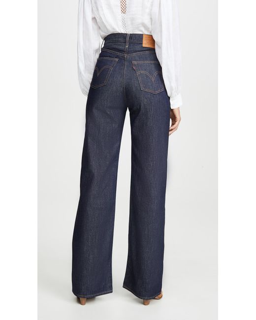 ribcage wide leg jeans blue