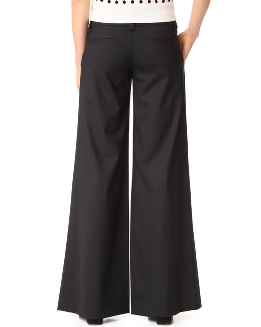 Alice + olivia Eric Front Pleat Wide Leg Pants in Black | Lyst