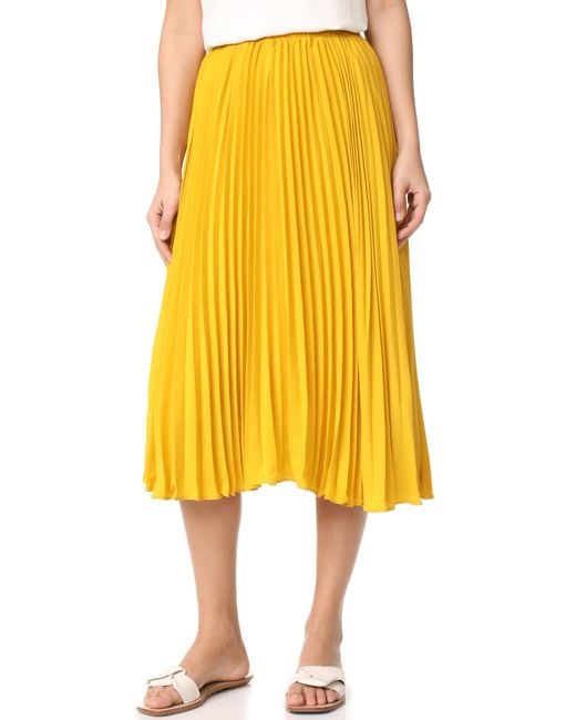 Endless rose Pleated Long Skirt in Yellow | Lyst