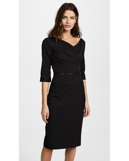Lyst Black Halo 3 4 Sleeve Jackie O Dress In Save 8 0 Black Halo 3 4 Sleeve Jackie O Dress Lyst