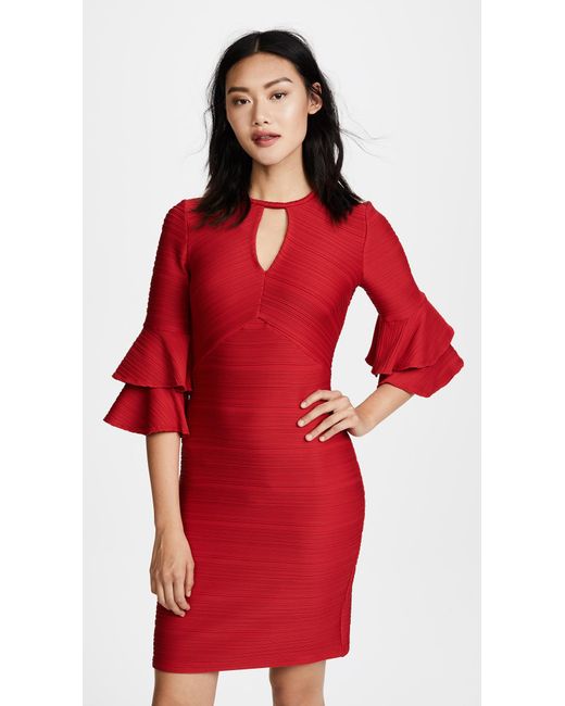 Lyst - Shoshanna Thames Dress in Red