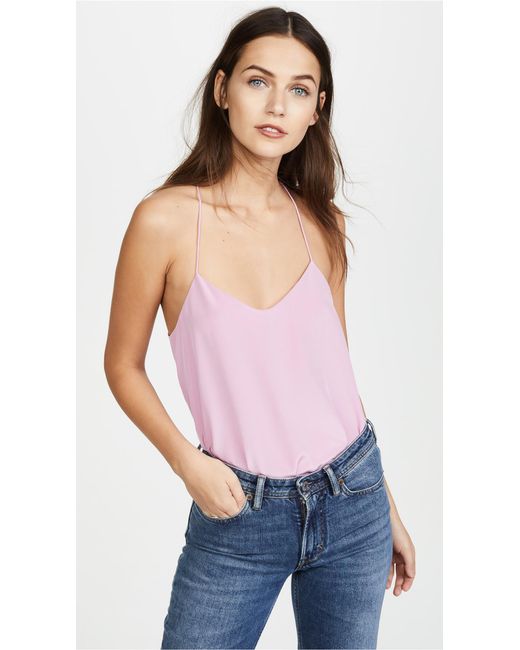 Lyst - Tibi Silk Cami in Pink