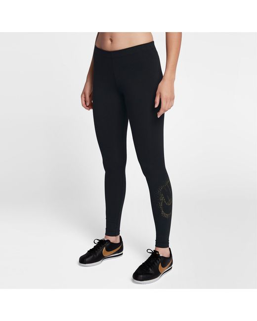 Lyst - Nike Metallic Leggings in Black