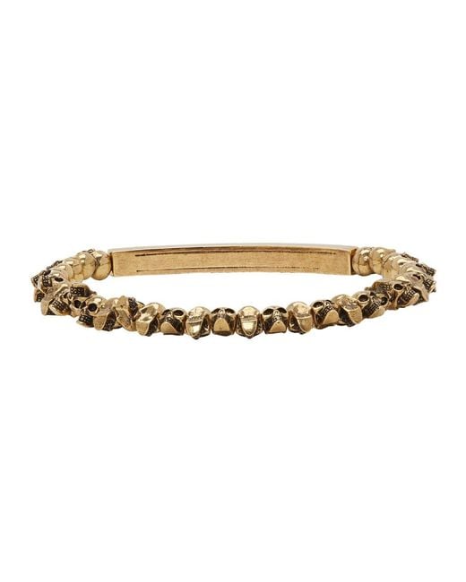 Lyst Alexander Mcqueen Gold Mini Skull Bracelet In Metallic For Men Alexander Mcqueen Metallic Gold Mini Skull Bracelet For Men Lyst