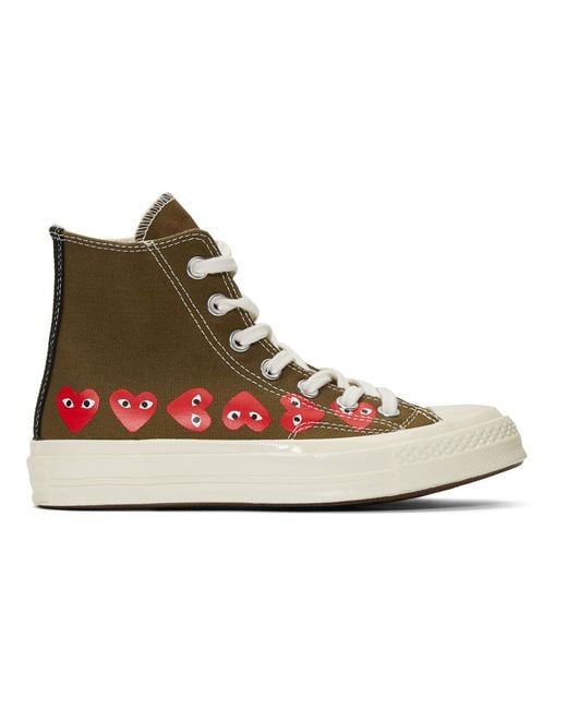 khaki comme des garcons converse