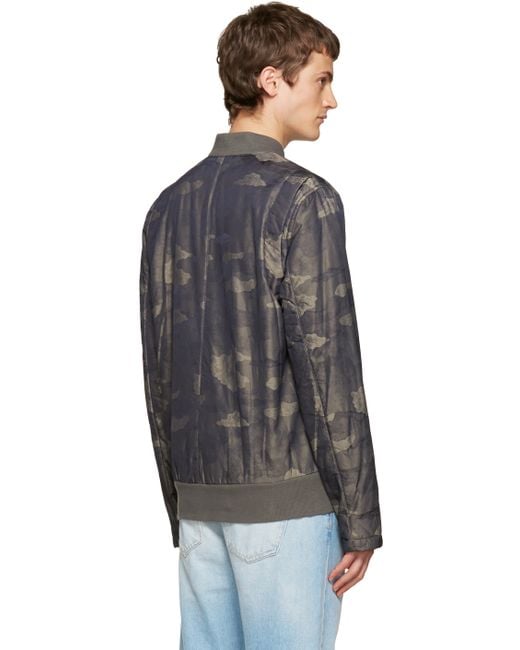 Helmut lang Khaki Camouflage Bomber Jacket in Natural for 