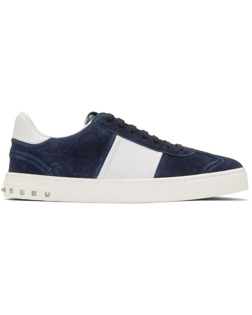 Lyst - Valentino Blue Garavani Suede Flycrew Sneakers in Blue for Men