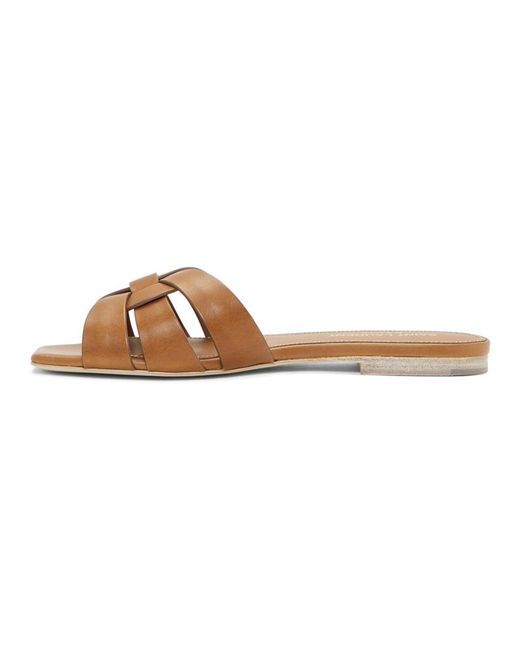 saint laurent nu pieds brown