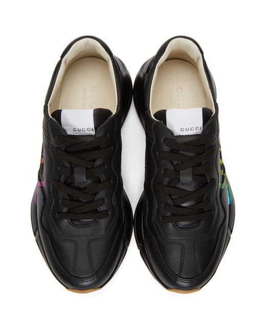 Gucci Black Vintage Rython Sneakers in Black for Men - Lyst