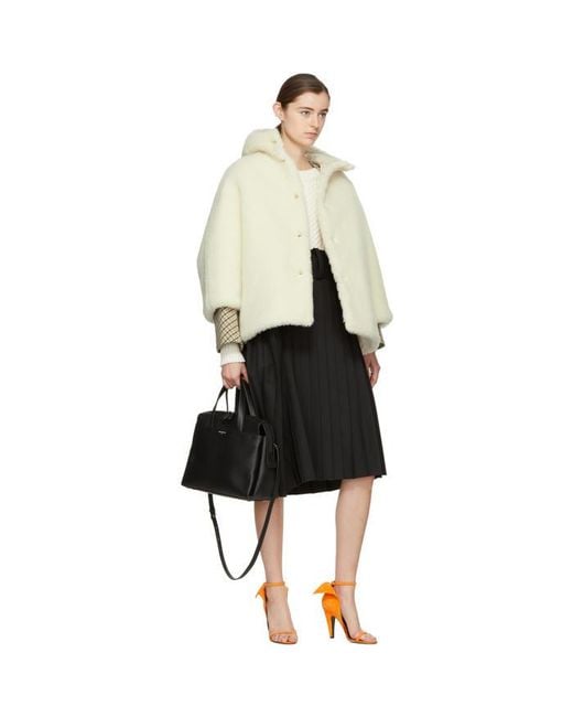 Mackintosh Ivory Shearling Cape Coat in White | Lyst