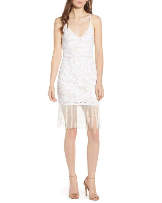 Endless Rose Lace Sequin Fringe Dress in White Save 76 Lyst