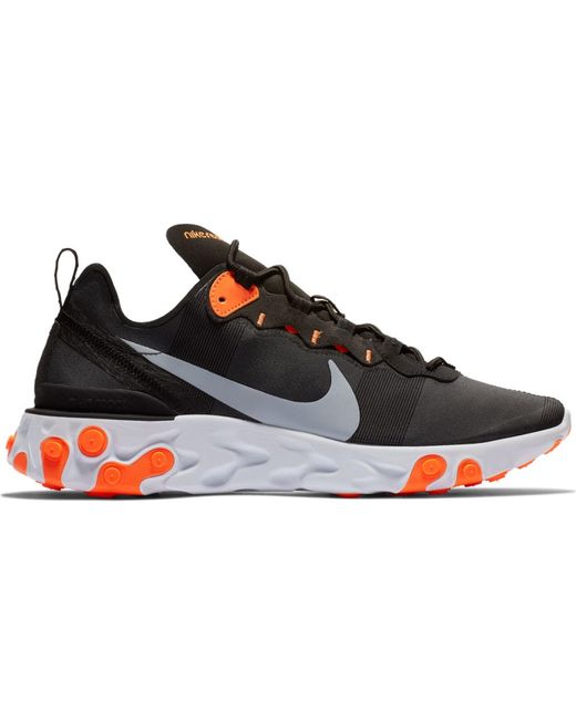 Nike React Element 55 Black Cool Grey Total Orange in Gray for Men - Lyst