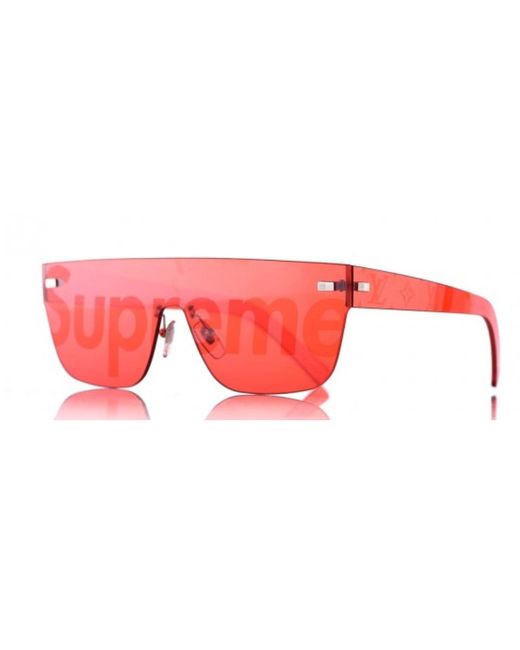 Supreme X Louis Vuitton City Mask Sp Sunglasses Red in Red for Men - Lyst