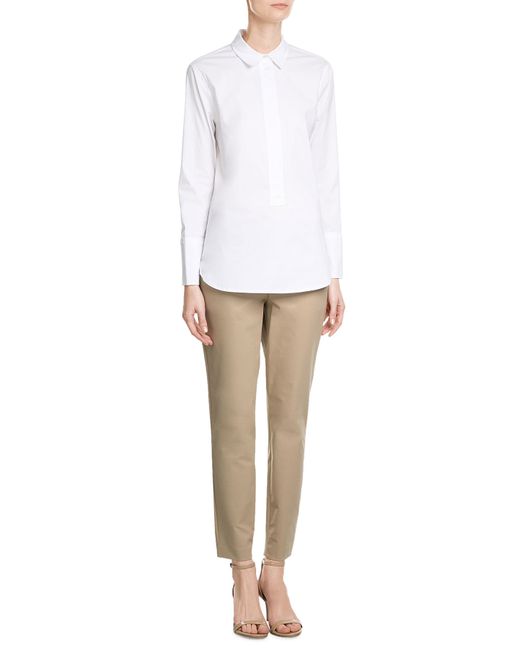 ladies beige cropped trousers