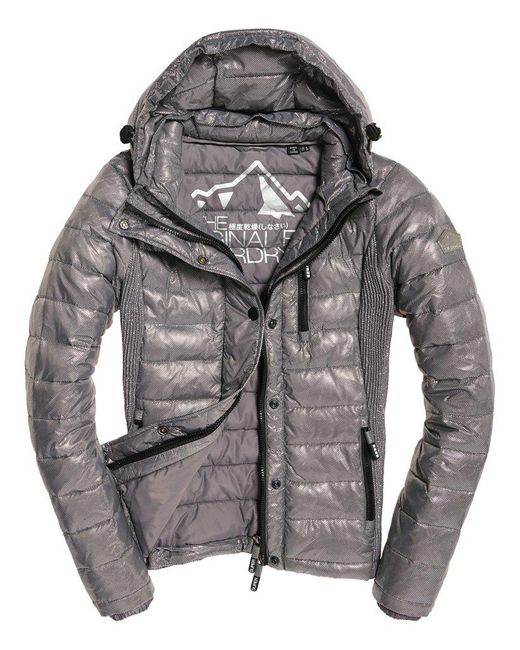 Womens Superdry Luxe Fuji Double Zip Hooded Jacket Coat rrp £90