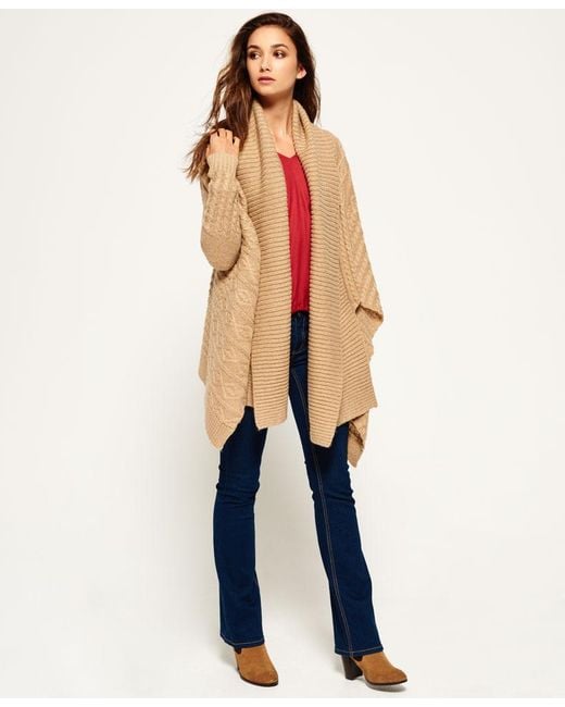 Superdry Haden Cable Waterfall Cardigan | Lyst
