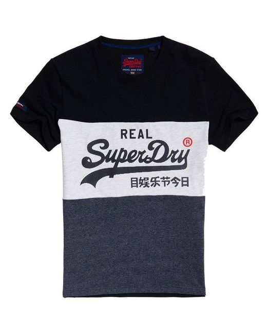 Superdry Vintage Logo Panel T-shirt in Blue for Men - Lyst
