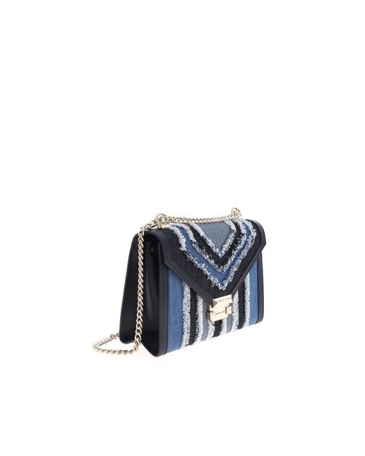 Lyst Michael Kors Whitney Fringed Denim Bag In Blue in Blue