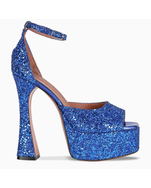 amina muaddi blue heel