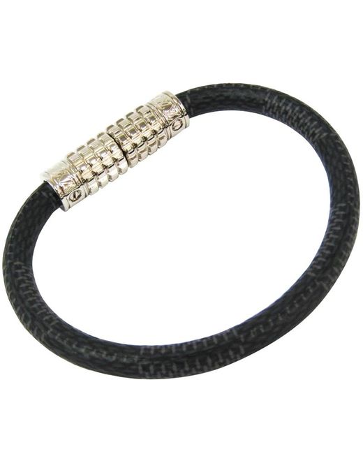Lyst - Louis Vuitton Damier Graphite Canvas Digit Bracelet 19cm in Black for Men