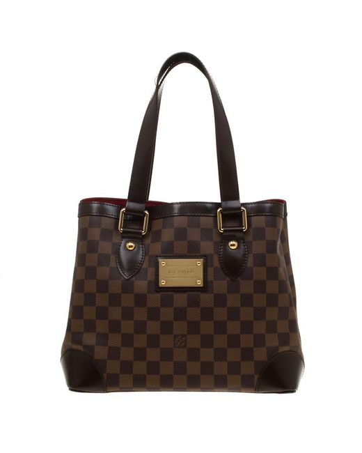 Lyst - Louis Vuitton Damier Ebene Canvas And Leather Hampstead Pm Bag in Brown