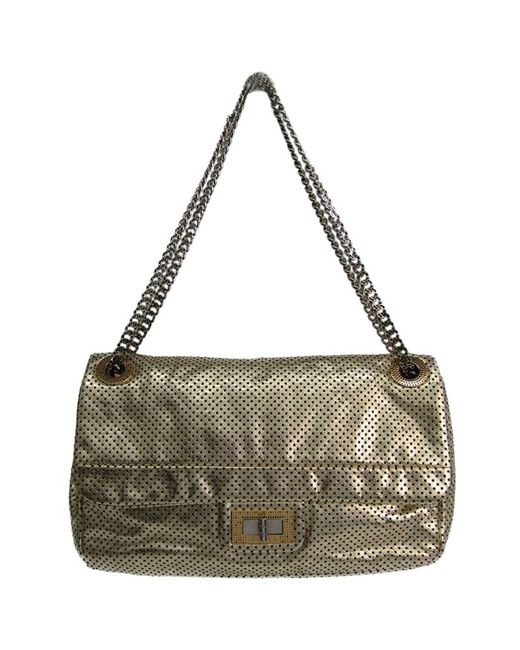 Women S Metallic Gold Drill Perforated Leather 2 55 Reissue Classic Flap Bag