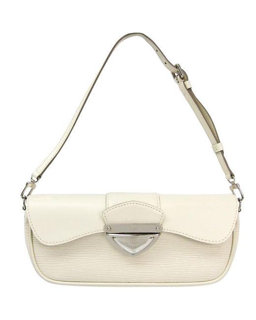 Lyst - Louis Vuitton Ivory Epi Leather Montaigne Clutch Bag in White
