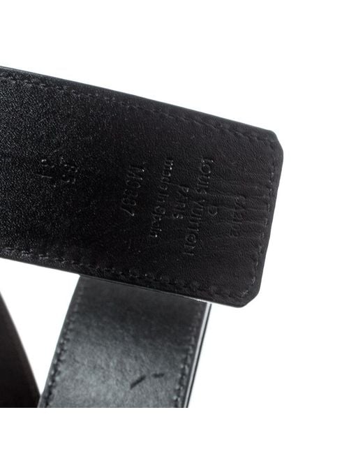 Louis Vuitton Black Leather Reversible Initials Belt Size ...